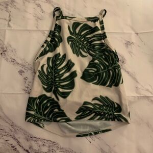 Vintage Kortni Jeane swim top palm leaves